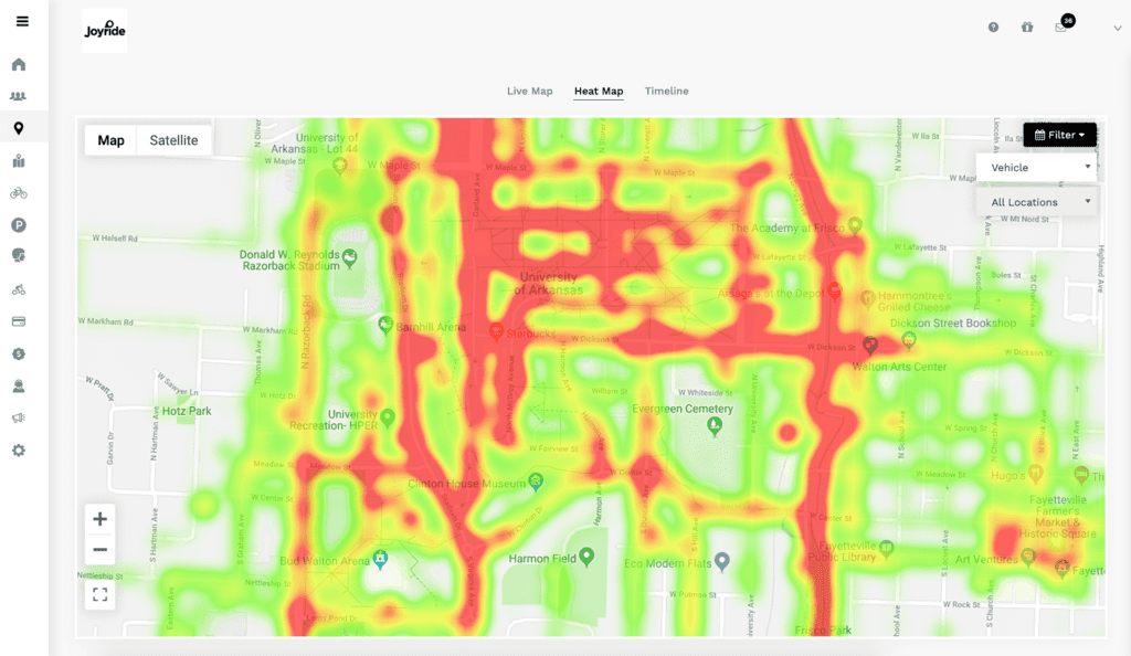 Geofencing In Micromobility Heatmap