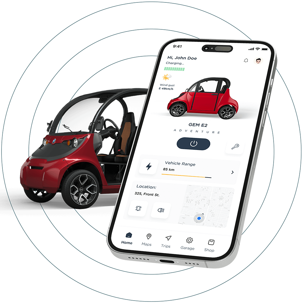 red gem e2 with Joyride private electric vehicle app