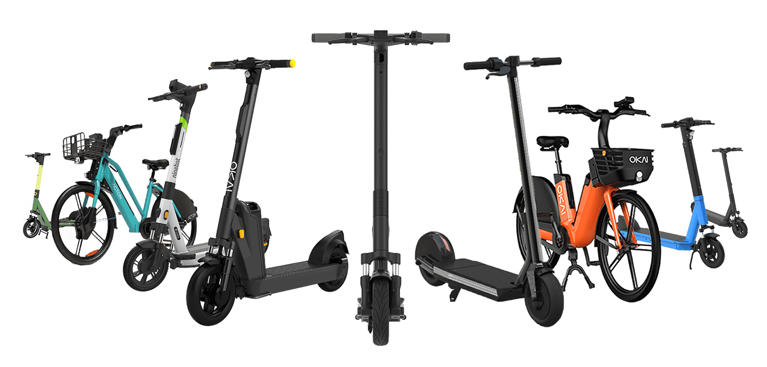 shared fleet of scooters and bikes