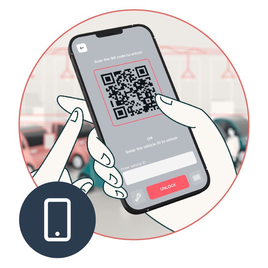 QR code scanner on Joyride mobile app