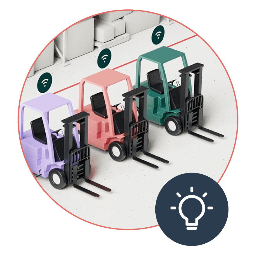 forklifts with connectivity symbols