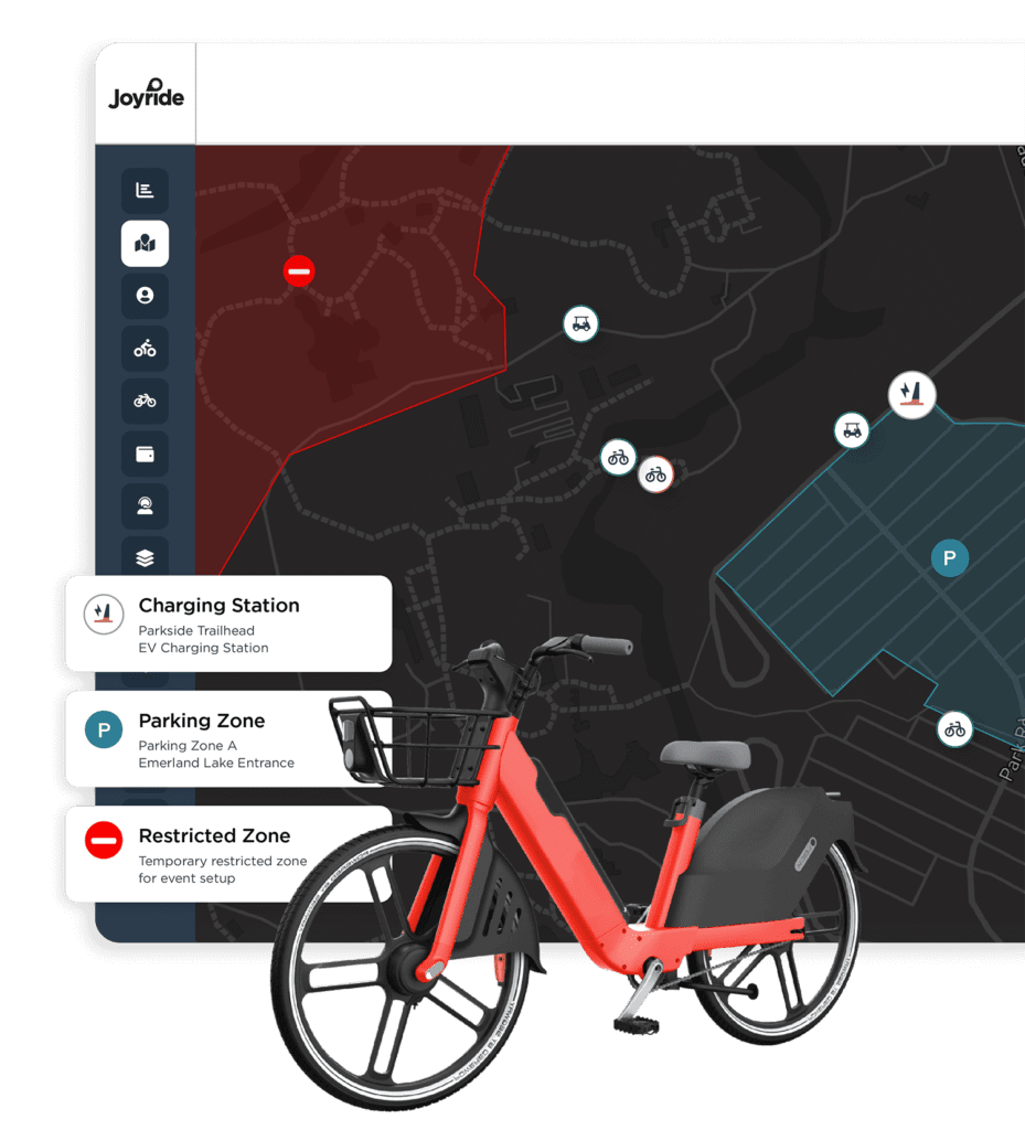 park bike rental software geofencing