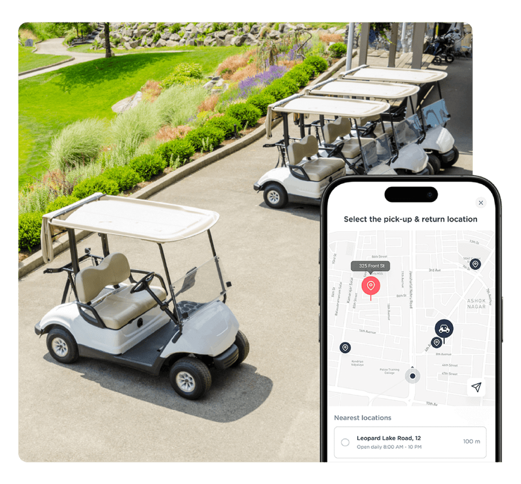 golf cart nature resort rental software