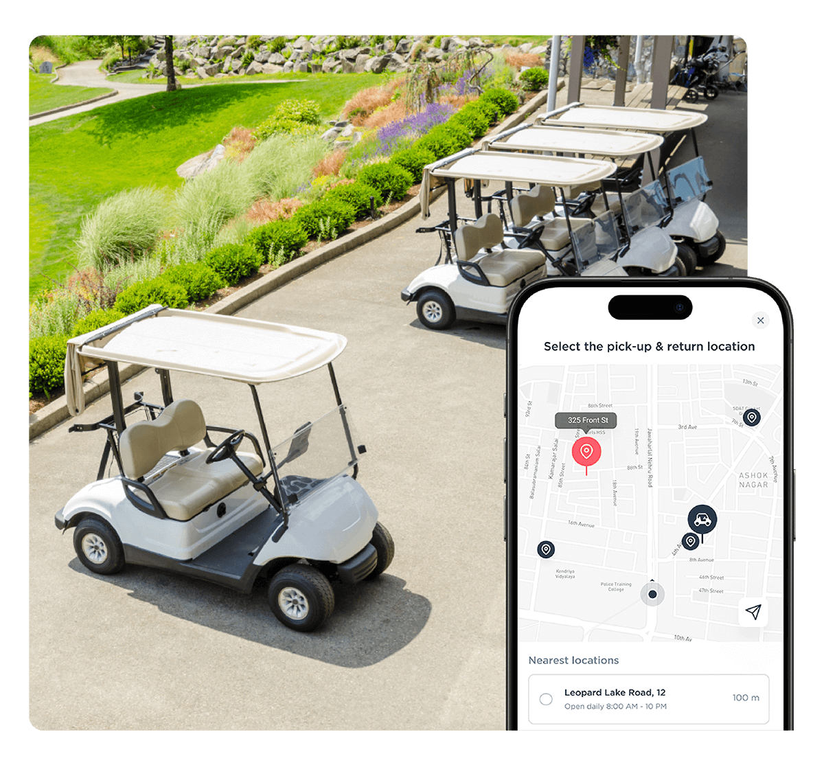 golf cart nature resort rental software
