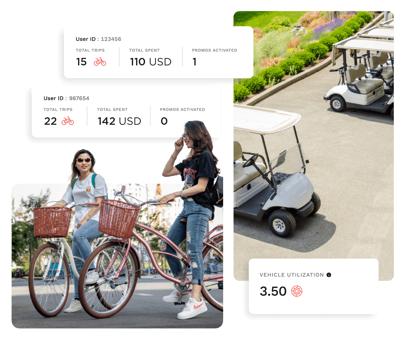 vehicle rental software for hotel bikes and golf carts