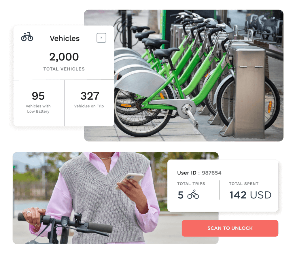 bike share station scooter and software widgets