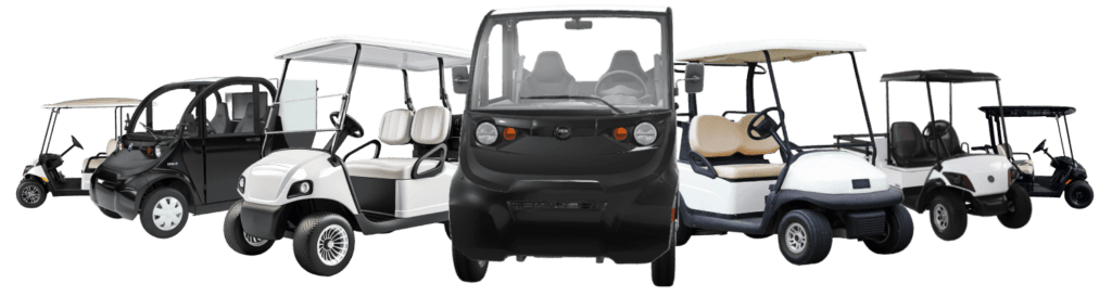 line up golf carts and lsvs