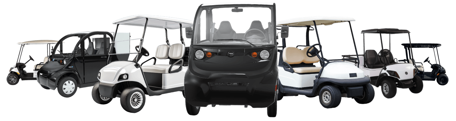 line up golf carts and lsvs