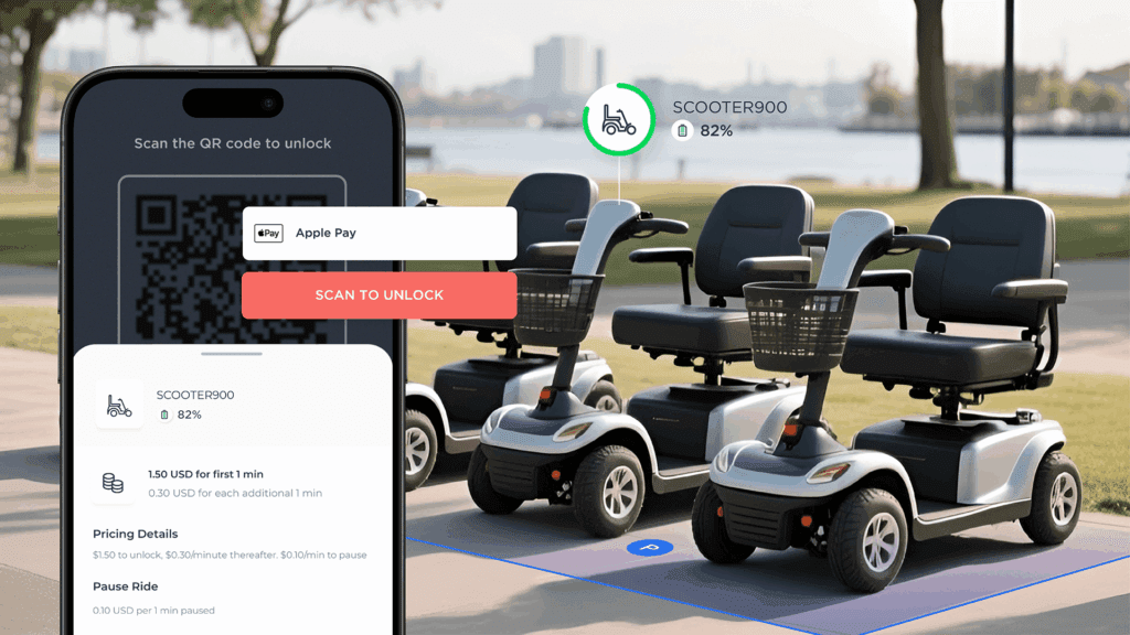 mobility scooter rental business powered by Joyride shared mobility rental app